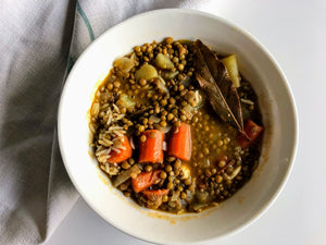 lentejas estofadas con caldo de huesos