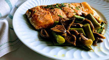 Salmón al horno con verduras